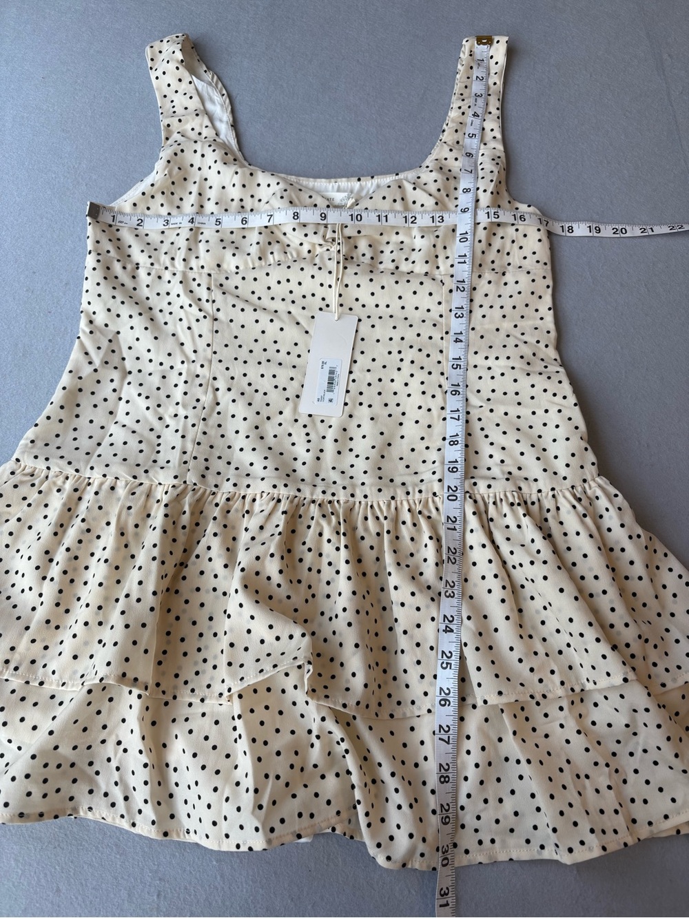 Altar’d State Maisie Ivory & Black Polka Dot Tiered Dress NWT Sz XL - Picture 9 of 9